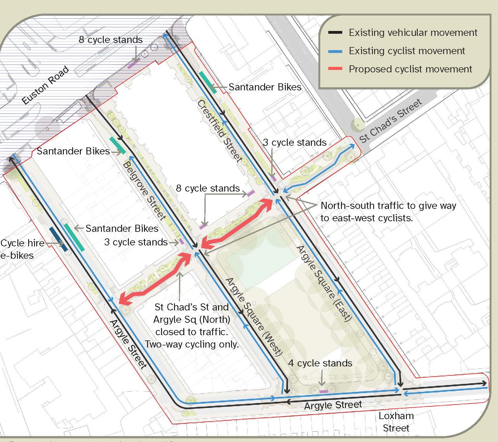 Vehicle movement proposed changes on a map - to have this verbally explained call us on 0207 974 4444