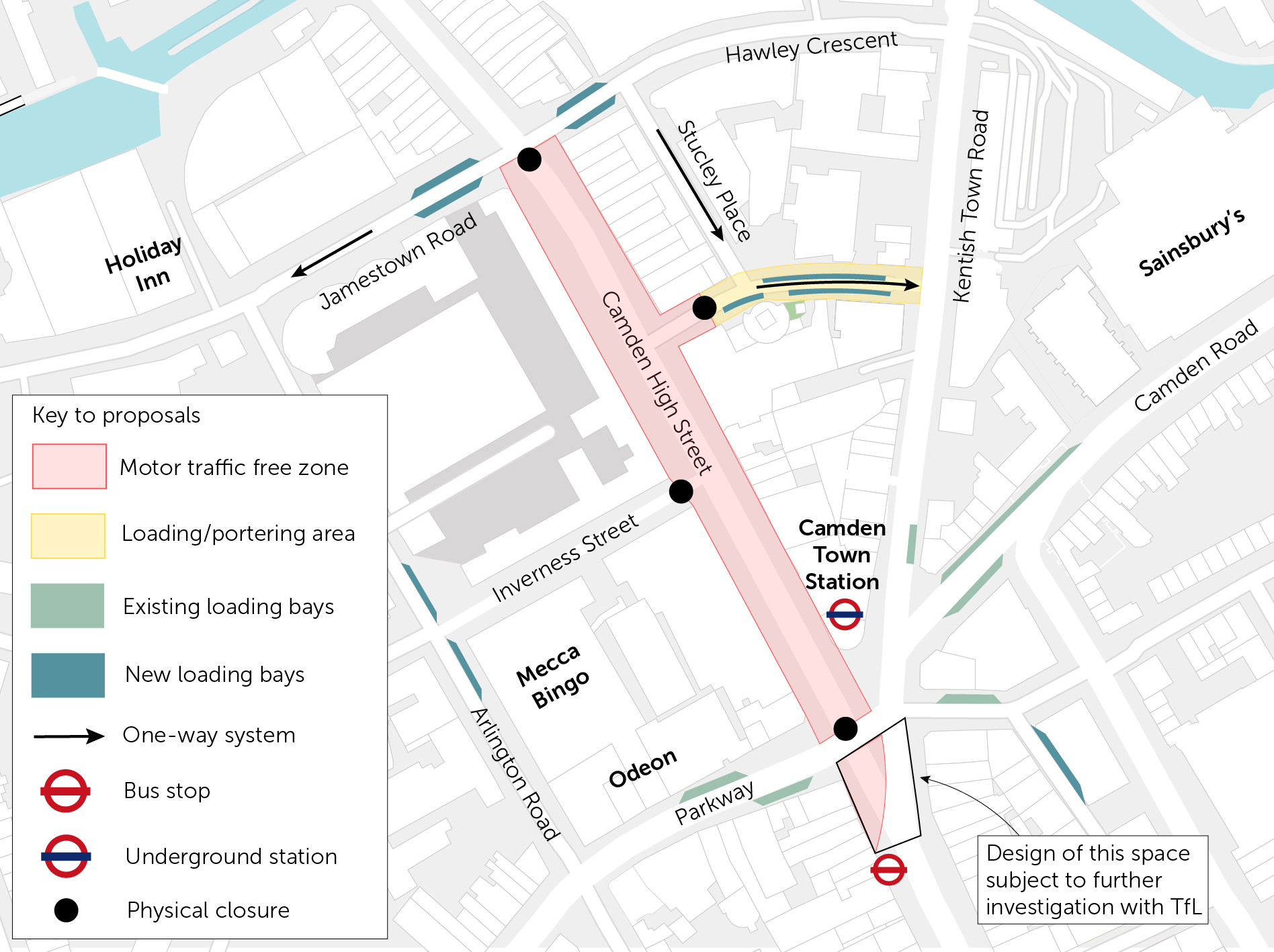 Map showing proposed changes to loading - to have this map verbally explained please call us on 0207 974 4444