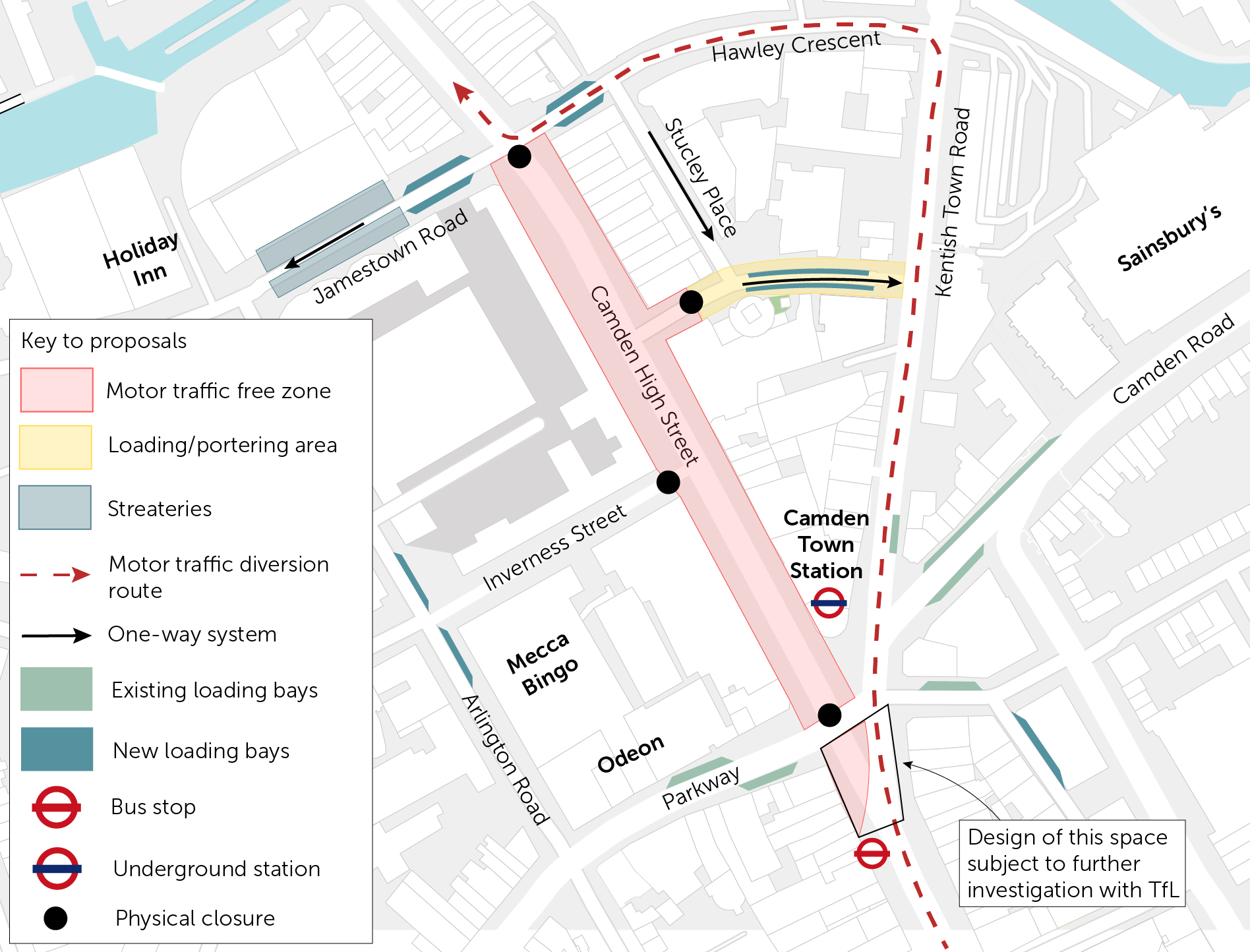 Map of the proposed changes - to have this map explained verbally please call us on 0207 974 4444 