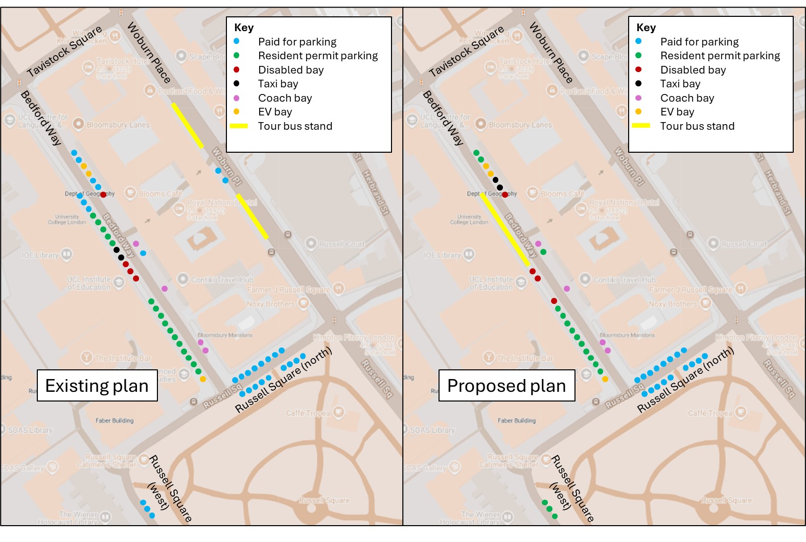map of the proposed parking changes - to have this map explained verbally call us on 0207 974 4444